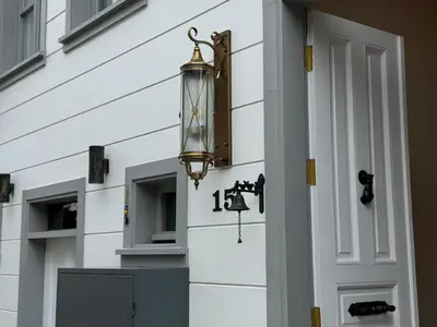 a lantern hanging on the side of a building at Abelia Mansion Hotel in Istanbul