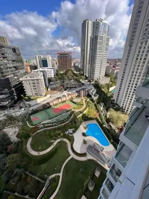 an aerial view of a city with tall buildings at Elegant 2 bedroom apt Sinpas queen gym pools in Istanbul