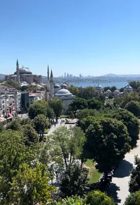 a view of a city with buildings and trees at Komana Hotel Binbirdirek in Istanbul