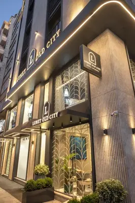 a store front of a building with a sign on it at Lunet Old City Hotel in Istanbul