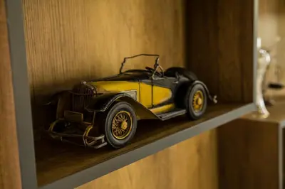 a toy car is sitting on a shelf at Zengin City Hotel in Istanbul