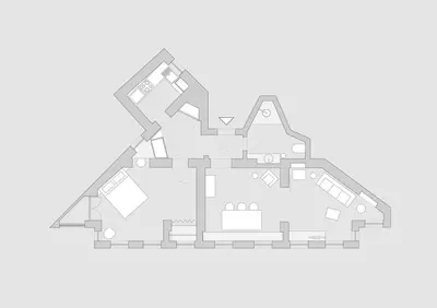 a floor plan of a house at Architect Jonas generous 85 sqm apartment full of Art in Istanbul