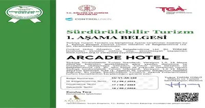 a permit for an arbia hotel with a document at Arcade Hotel & SPA Nisantasi in Istanbul