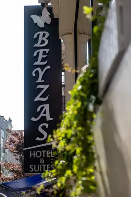 a hotel sign on the side of a building at Beyzas Hotels & Suites in Istanbul