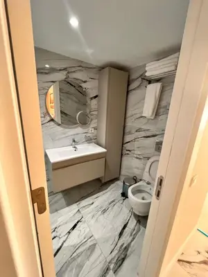 a bathroom with a sink and a toilet at Sense Suite Residence-19 in Istanbul