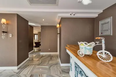 a room with a counter with a bike on it at Hanna Hotel in Istanbul