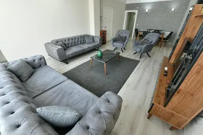 a living room with a couch and chairs and a table at Dogancay Suite in Istanbul