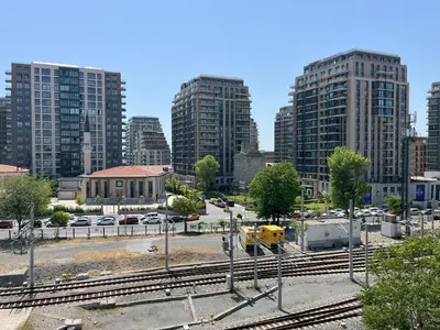 a view of a city with tall buildings at Ruzi's House in Istanbul