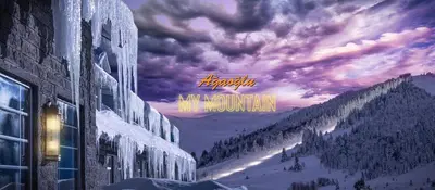 a rendering of a snowy mountain with a neon sign at Ağaoğlu My Mountain in Uludag