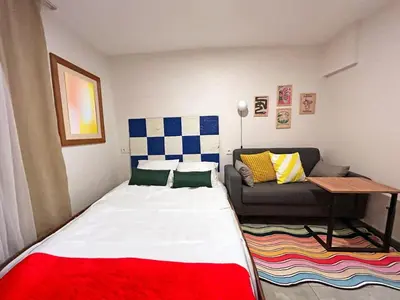 a small room with a bed and a couch at Central 5 Bedroom 5 Bathroom, Newly Renovated Villa at the heart of the city in Istanbul