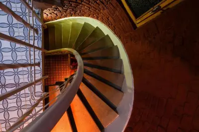 a spiral staircase in a building at White Bolshoi Rooms in Istanbul