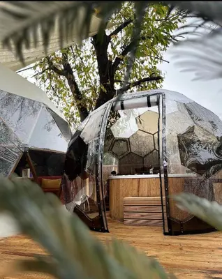 a soccer ball is inside of an umbrella at Rcsapanca in Sapanca