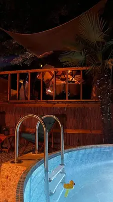 a swimming pool with a yellow rubber duck in it at Rcsapanca in Sapanca