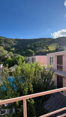 a view from the balcony of a building at Ali Baba Butik Otel in Gündoğdu