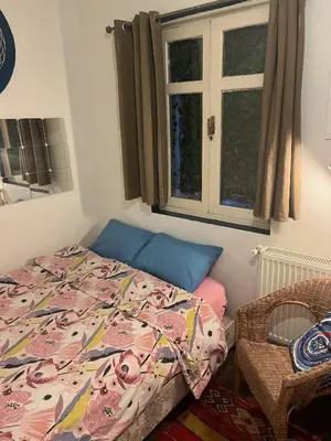 a bedroom with a bed and a window at Roza's Istanbul Homestay in Istanbul