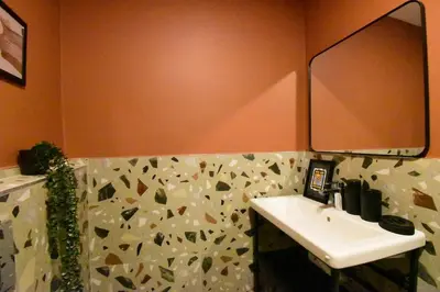 a bathroom with a sink and a mirror at Stunning Seaview 2BR near Metro - YM4 in Istanbul
