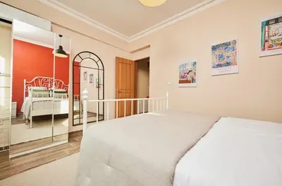 a bedroom with a large white bed in a room at Stunning 3BR 3Bathroom 3AC near Metro D4 in Istanbul