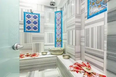 a drawing of a room with a door at Best Point Hotel Sultanahmet,Istanbul in Istanbul