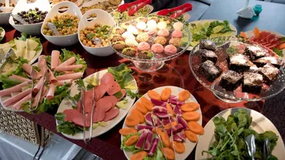 a table with many plates of food on it at Grand Ambiance Hotel in Istanbul