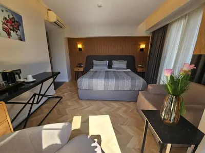 a hotel room with a bed and a couch at Anthemis Hotel in Istanbul