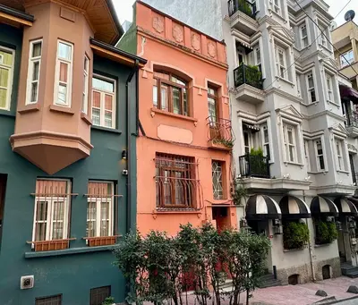 a row of colorful buildings on a street at House of Soul & Triplex with a Winter Garden in Istanbul