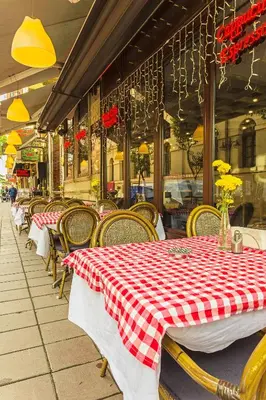 a table with a red and white checkered table cloth at Hotel Spectra Sultanahmet in Istanbul