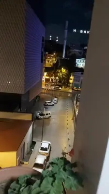 a view of a city street at night at Three-room private apartment in Beyoğlu, Central Istanbul in Istanbul