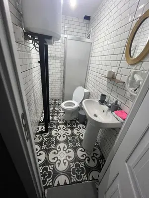 a small bathroom with a toilet and a sink at Murat bey konağı in Istanbul