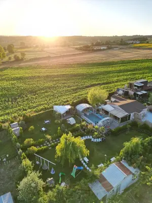 an aerial view of a farm with a field at villa SM in Çatalca