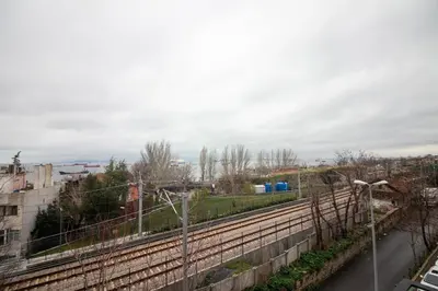 a view of a train track in a city at Historic 4BR 4BA Mansion Seaview Yedikule Old Town in Istanbul