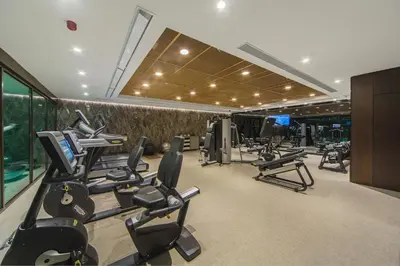 a gym with treadmills and elliptical machines at Naz City Hotel Taksim - Special Category in Istanbul
