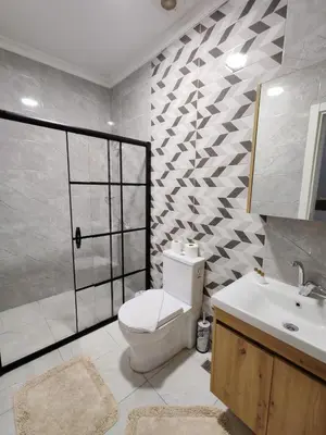 a bathroom with a toilet and a sink and a shower at Bursa İpekyolu Hotel in Bursa