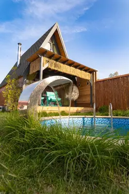 a house with a swimming pool with a slide at Golyaka Stone Garden Hotel in Orhangazi