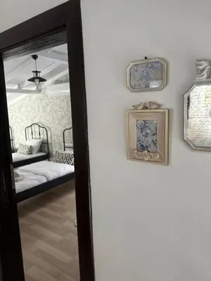 a room with a door and a mirror and a bedroom at Luxury Big Villa in Sapanca with Pool SKMaxx in Sapanca