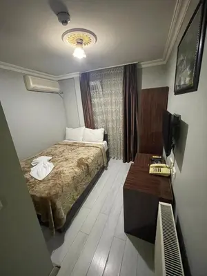 a hotel room with a bed and a television at Hotel Grand Ömer in Istanbul
