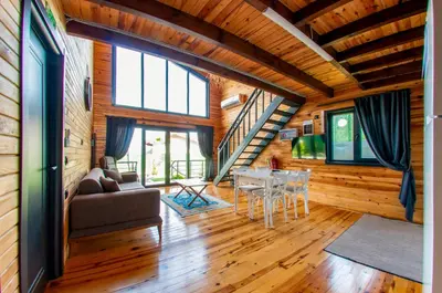 a living room with a couch and a table at Rubin Sapanca in Sapanca