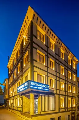 a building with a sign on the side of it at Sistina Old City Hotel in Istanbul