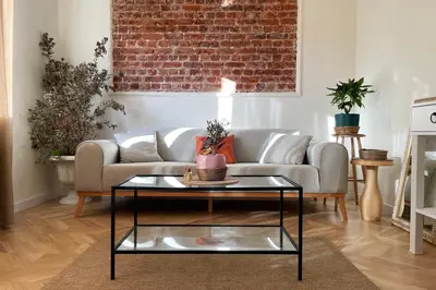 a living room with a couch and a table at cozy 2BR 2BATH with balcony near to nişantaşi and taksim #4 in Istanbul
