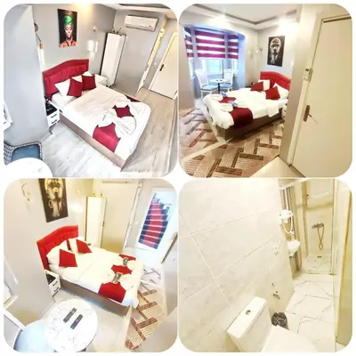a collage of four pictures of a hotel room at Taksim Luxury Capital Hotel in Istanbul