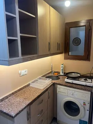 a kitchen with a sink and a washing machine at Taksim White House Hotel in Istanbul
