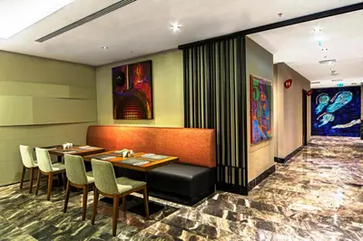 a dining room with a table and chairs at Arts Hotel Harbiye - Special Class in Istanbul