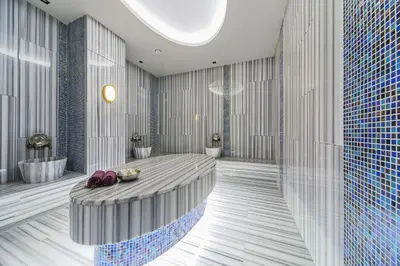a bathroom with a tub and two sinks and a tub at Arts Hotel Harbiye - Special Class in Istanbul