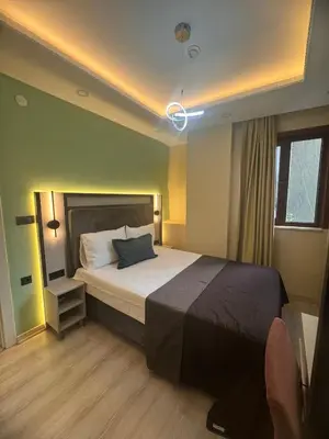 a bedroom with a large bed in a room at Taksim Tekir Apartment in Istanbul