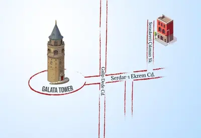 a diagram of the tower of london with a lighthouse at Comfortable Bright Home AC Galata in Istanbul