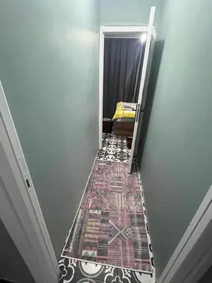 a hallway with a door leading into a room with a rug at Murat bey konağı in Istanbul