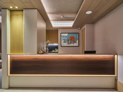a reception desk in a hospital lobby at Four-G Hotel Premium in Istanbul