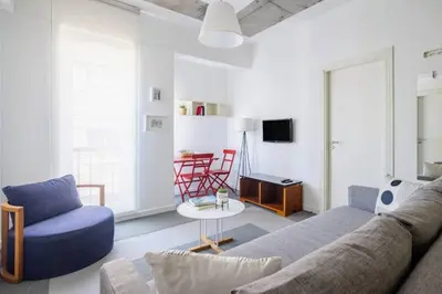 a living room with a couch and a table at Stunning Serene 2BD1Bath Bosphorus Retreat! #400 in Istanbul