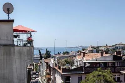 a view of a city from a building at Stunning Serene 2BD1Bath Bosphorus Retreat! #400 in Istanbul