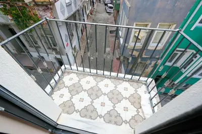 an overhead view of a balcony with a tile floor at Casa Nozze 2 in Istanbul