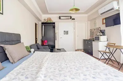 a bedroom with a large bed in a room at 1st Floor Historic Flat in Old Istanbul in Istanbul